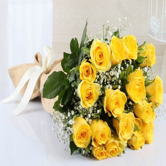 Bunch of Twenty Yellow Roses