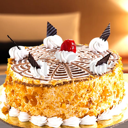 Eggless Butterscotch Round Shape cake Online Delivery