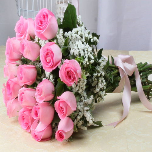 Bunch of Twenty Pink Roses