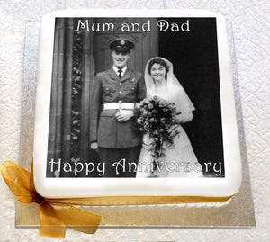 Anniversary Theme Personalized Photo Cake