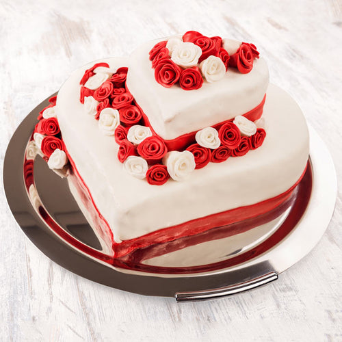 Two Tier Heart Shape Cake Send Online