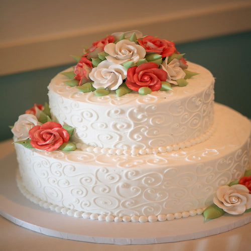 Two Tier Round Vanilla Cake