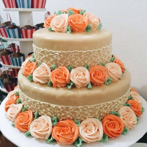 Decorative Two Tier Wedding Cake