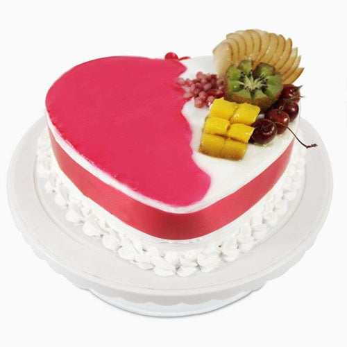 Five Star Mix Fruit Heart Shape Cake