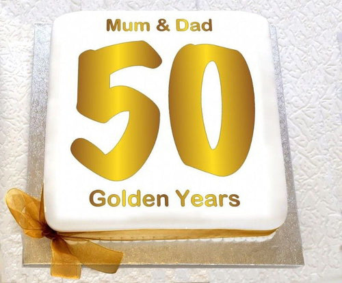 Golden Wedding Anniversary Cake