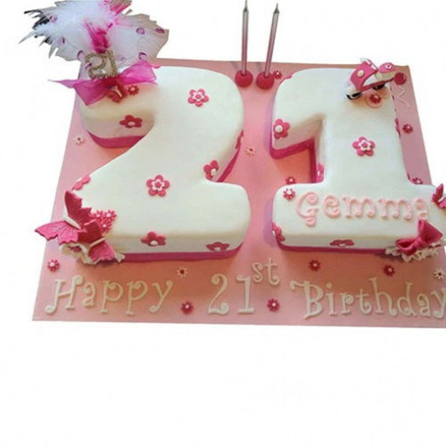 Double Number Shaped Eggless Cake