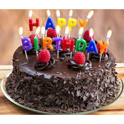 Happy Birthday Dark Truffle Chocolate Cake