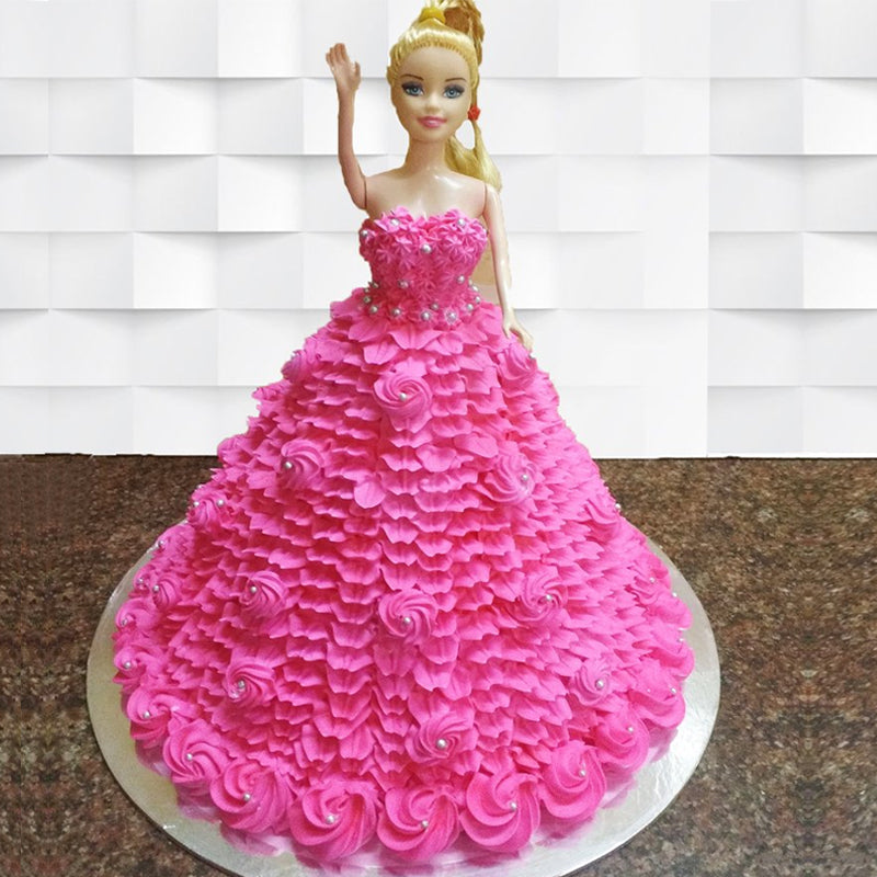 Online Cake Delivery  Black Forest Barbie Doll Cake  Winniin  Winniin