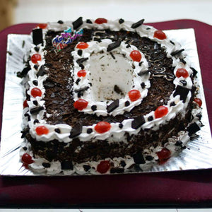 Alphabet Shape Black Forest Cake