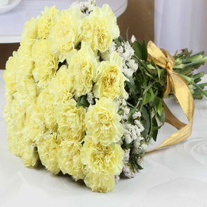 Yellow Carnations Long Stem Bouquet