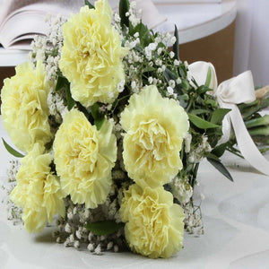 Six Yellow Carnations