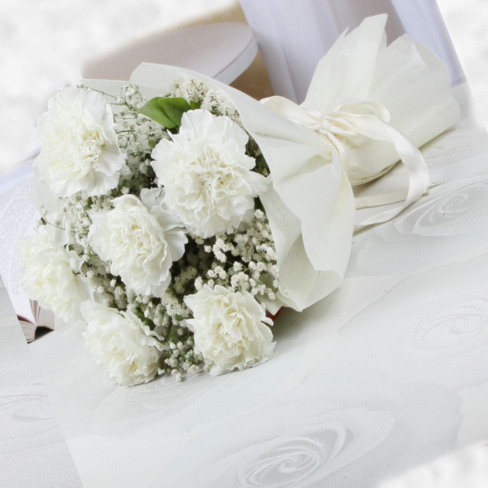 Soft White Carnations