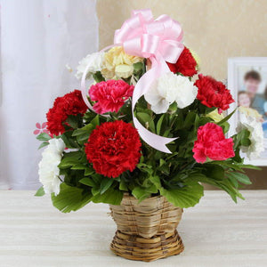 Mix Carnations in Basket