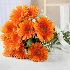 Bouquet of Ten Ravishing Orange Gerberas