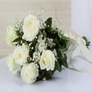 Six White Roses Bouquet