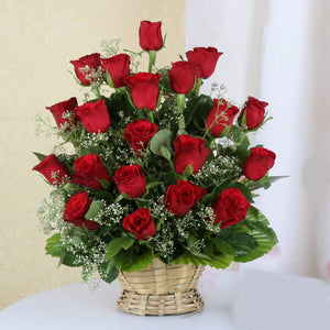 Red Roses Basket Arrangement