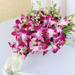 Eight Purple Orchids Bouquet