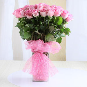 Vase of Pink Roses