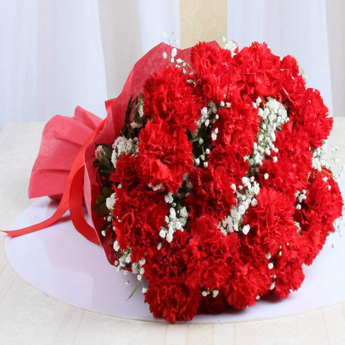 Eighteen Red Carnation Bouquet