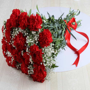 Fifteen Red Carnation Bouquet