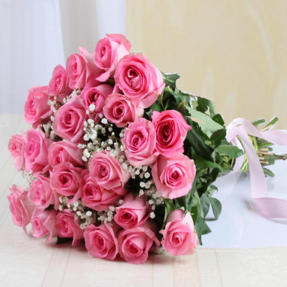 Twenty Five Pink Roses Bouquet