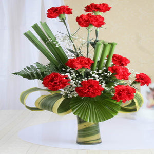Designer Red Carnation Arrangement