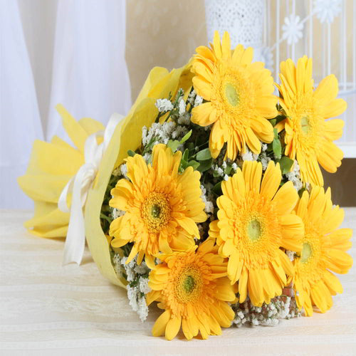 Yellow Gerberas Tissue Bouquet