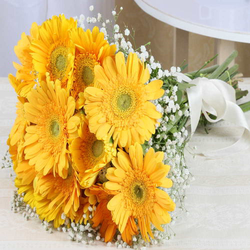 One Dozen Yellow Gerberas