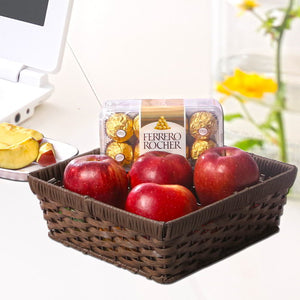 Fresh Apples in Basket with Ferrero Rocher Chocolates