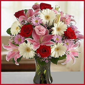 Vase Arrangement Of 20 Mix Exotic Flowers