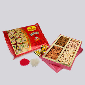 Bhai Dooj Gift Combo of Assorted Dry Fruits with Soan Papdi