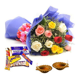 Dipawali Deepak with Roses and Chocolates