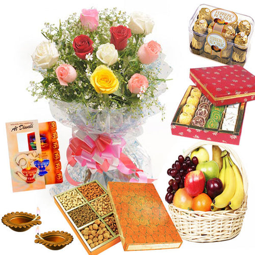 Sweets and Rocher Chocolates with Dry Fruits Diwali Hamper
