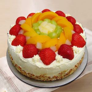 1 kg Round Shape Vanilla Mix Fruit Cake