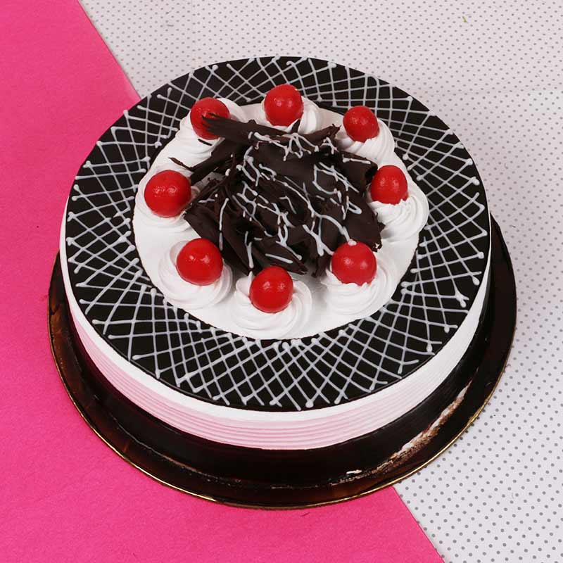 Round Shape Black Forest Cake For Same Day Delivery