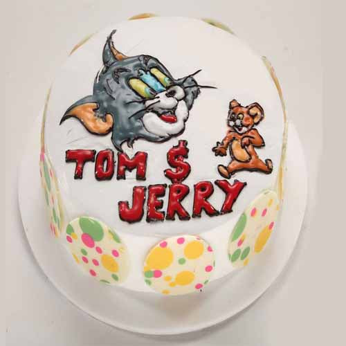 Tom and Jerry Round Shape Cake
