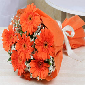 Sensational Orange Gerberas Bouquet for Hand Delivery