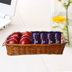 Two kg Basket of Fresh Apples with Chocolates